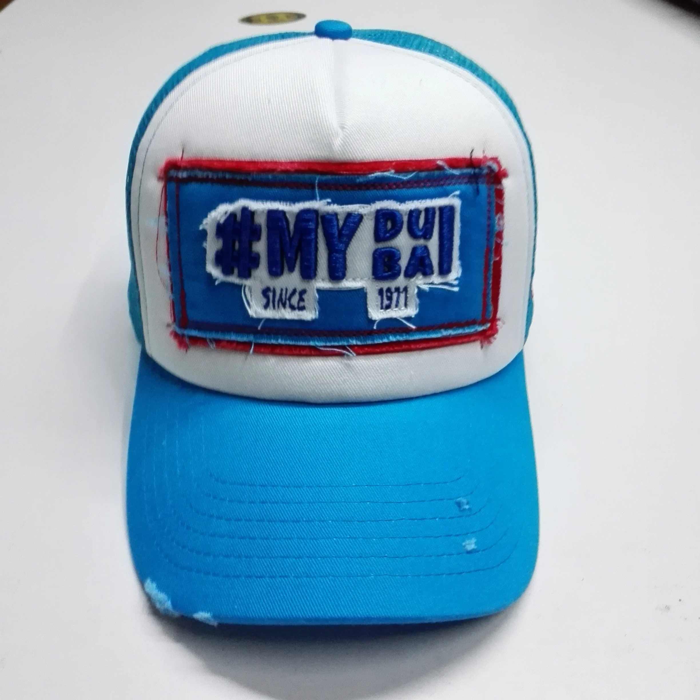 Applique Embroidery Logo Shabby Brim Australian Trucker Caps Mesh Distressed Country Trucker Caps 5 Panel A Frame Baseball Cap