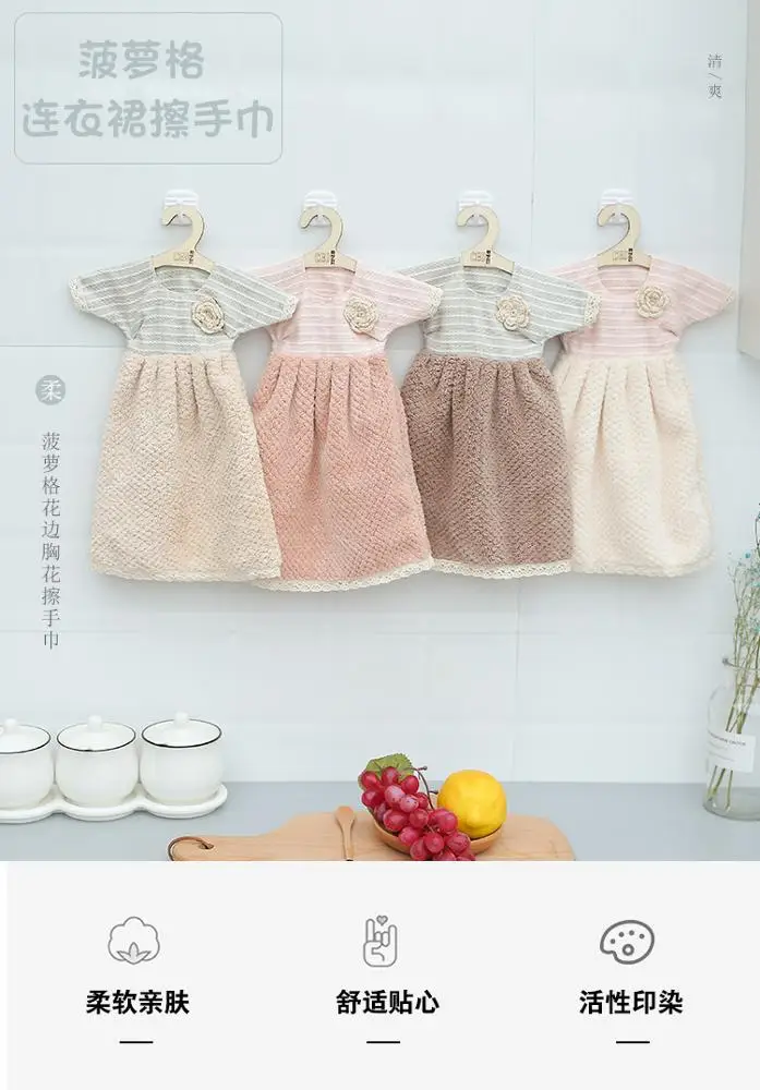 Wholesale Luxury Cartoon Hanging Towel Water Absorption Cotton Hand Towel For Kids