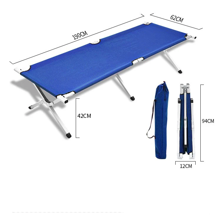 DrunkenXp Outdoor camping folding portable lightweight camping bed single cot 600D oxford cloth aluminum camping bed