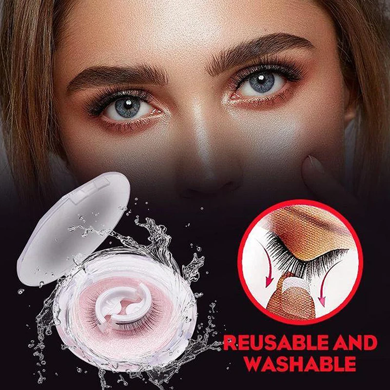 3D Curly Thick Wispy Reusable Self-Adhesive Eyelashes Natural Multiple Reversible Glue-free Pairs of False Eyelashes Extension