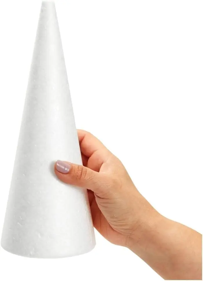 Various Sizes White Foam Cone For Flower Arrangement Cake Crafts Christmas Trees Festival Decorations
