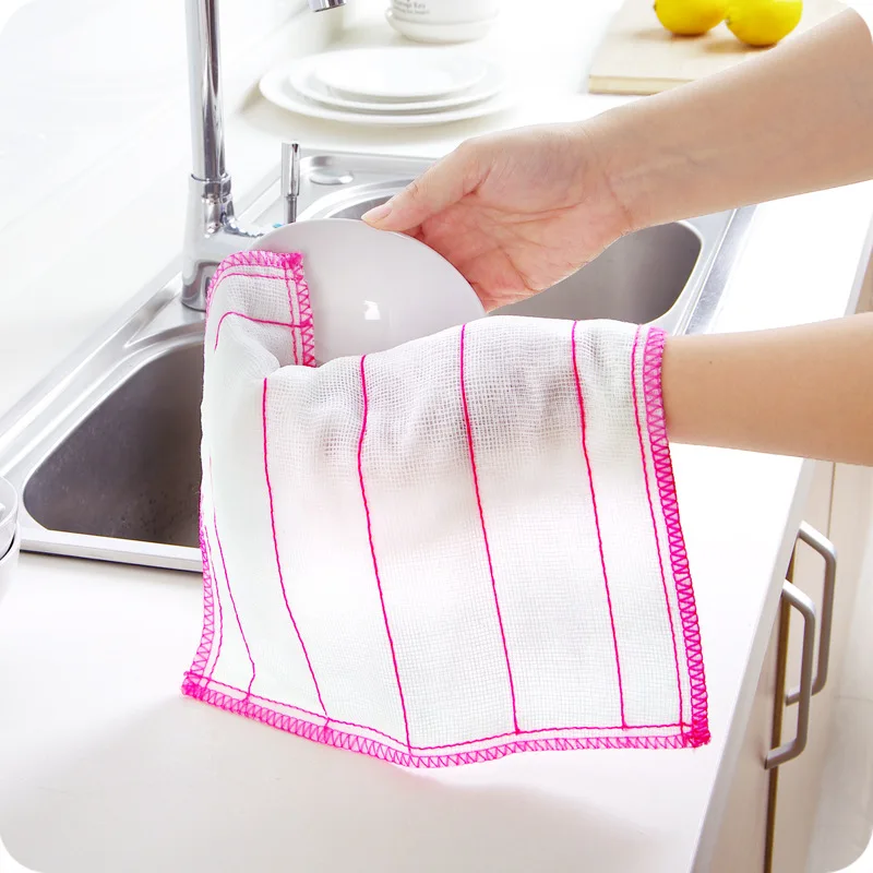 Wholesale 8 layers Anitbacterial Wood Fiber Dish Cloth Kitchen Towel Dish Rag for Multi-purpose