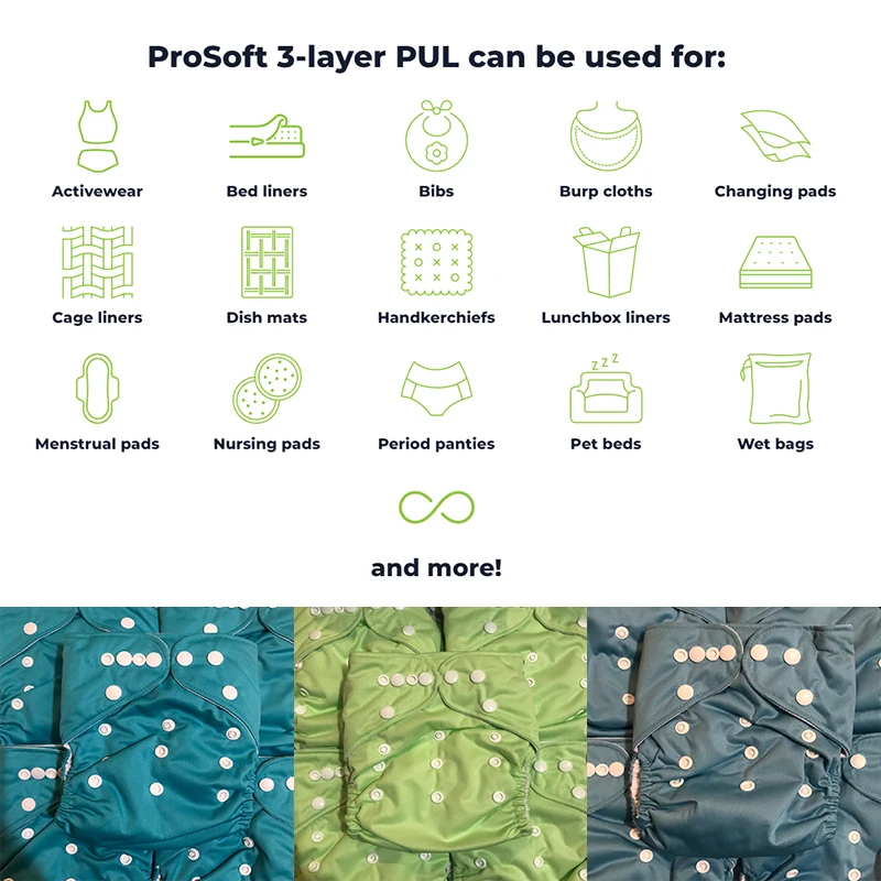 HSF Double Layer Waterproof Baby Diaper Pul Fabric Waterproof and Polyurethaner Lamin  120gsm