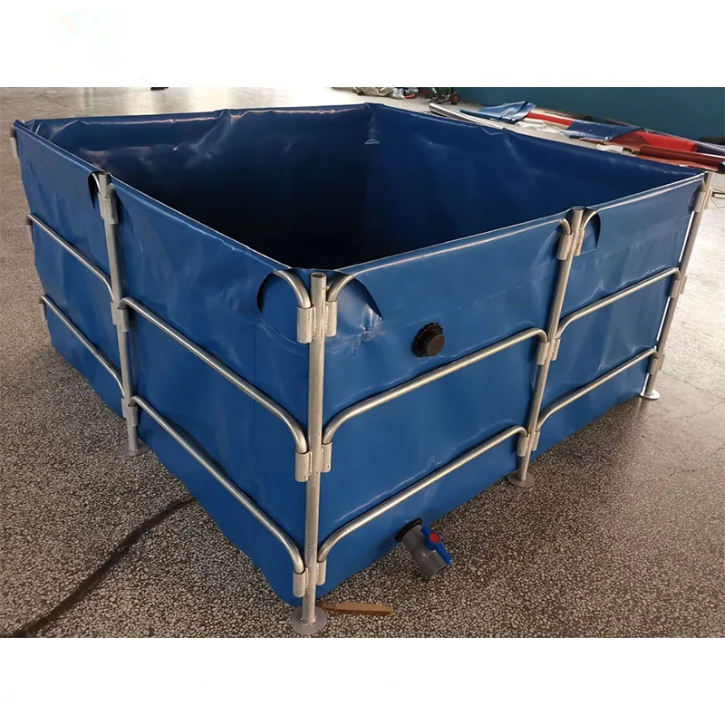 Durable fish trap 4000L~50000L foldable portable Frame PVC tarpaulin betta fish tank farming