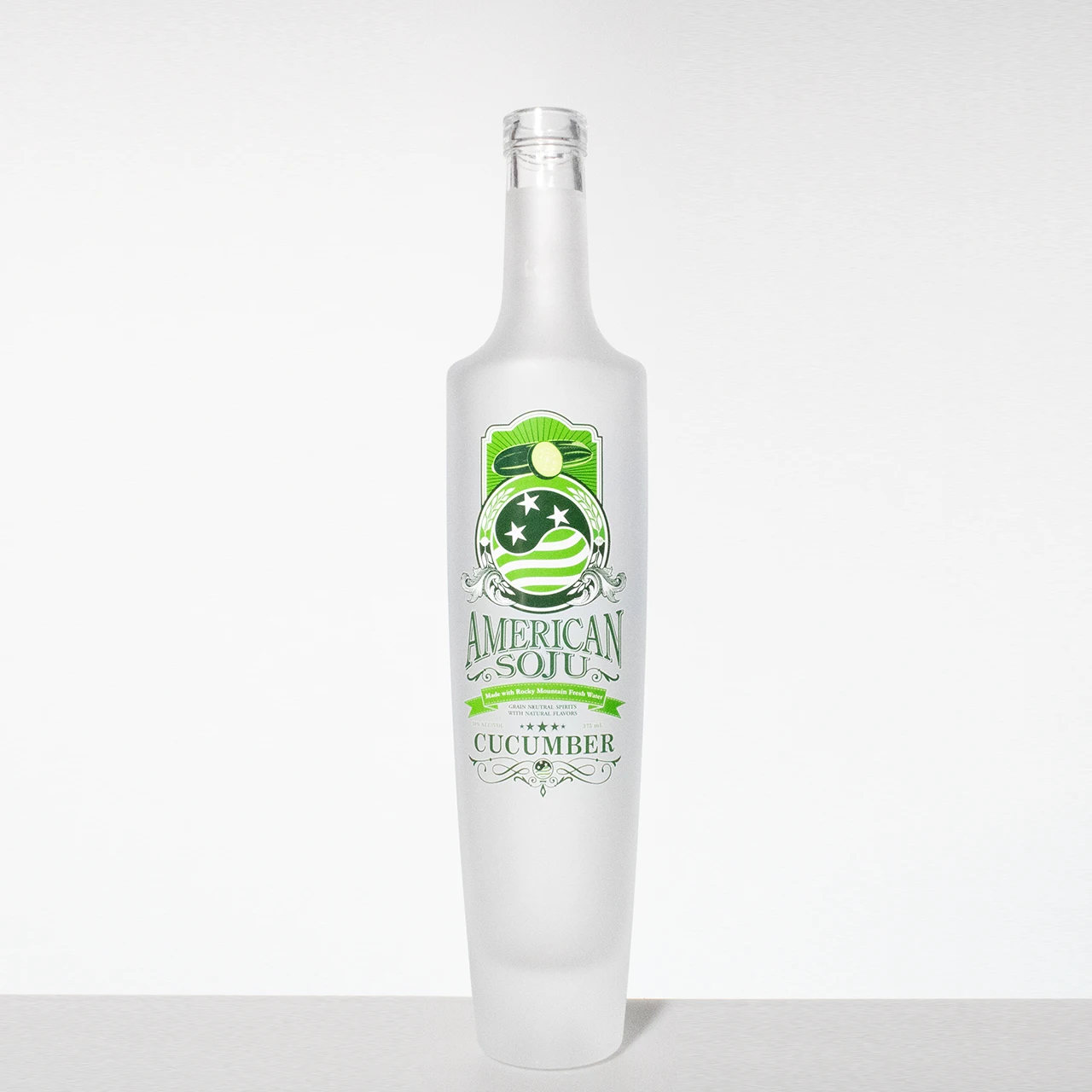 750ml Luxury Clear and Frosted Glass Bottle Long Neck Clear Empty Vodka Tequila Gin Liquor Spirits  Glass Bottle with screw cap