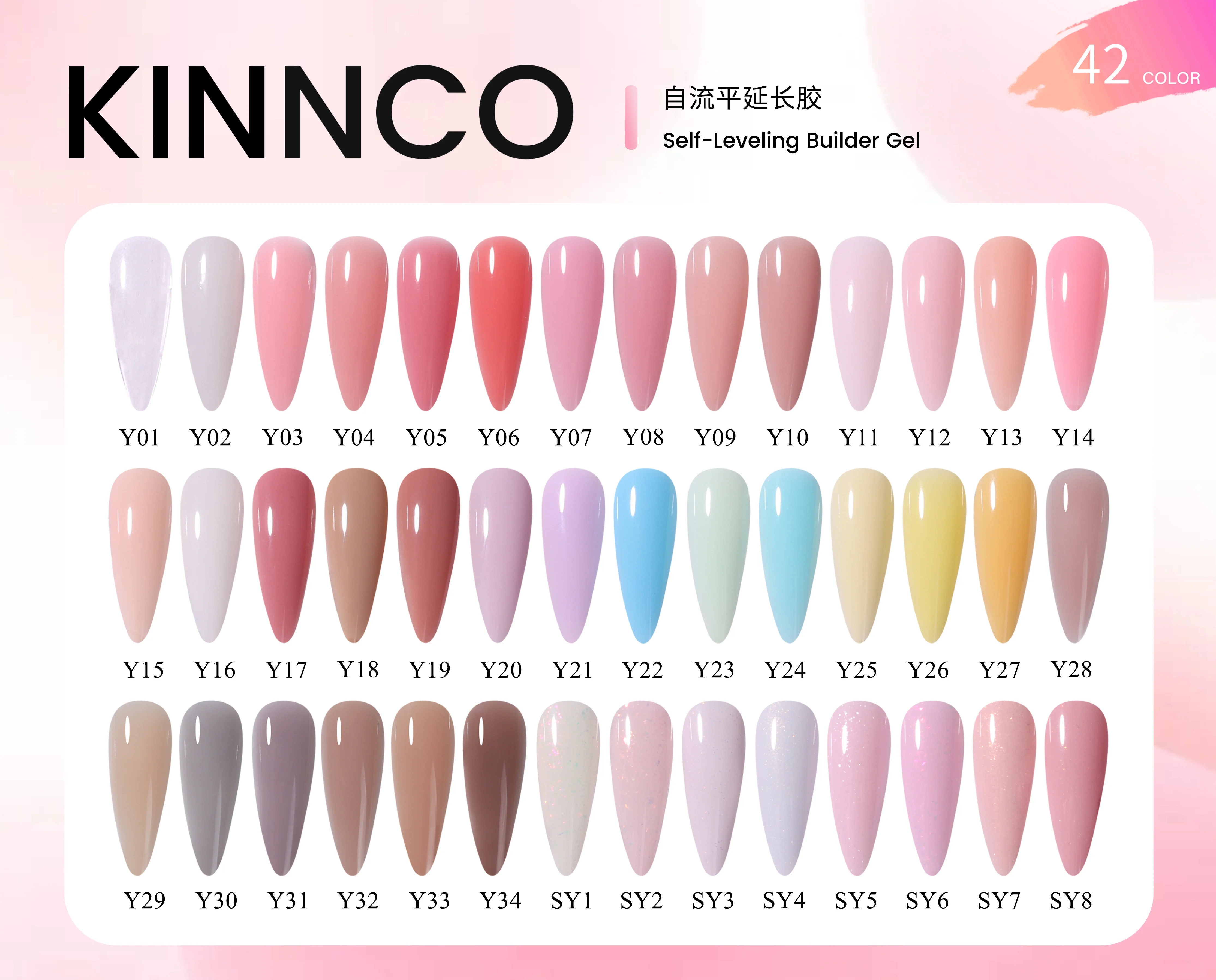 KNC Self leveling Nail Builder Extensions Private Label OEM Free Sample 42Colors Nail Construction Extension UV Gel Builder