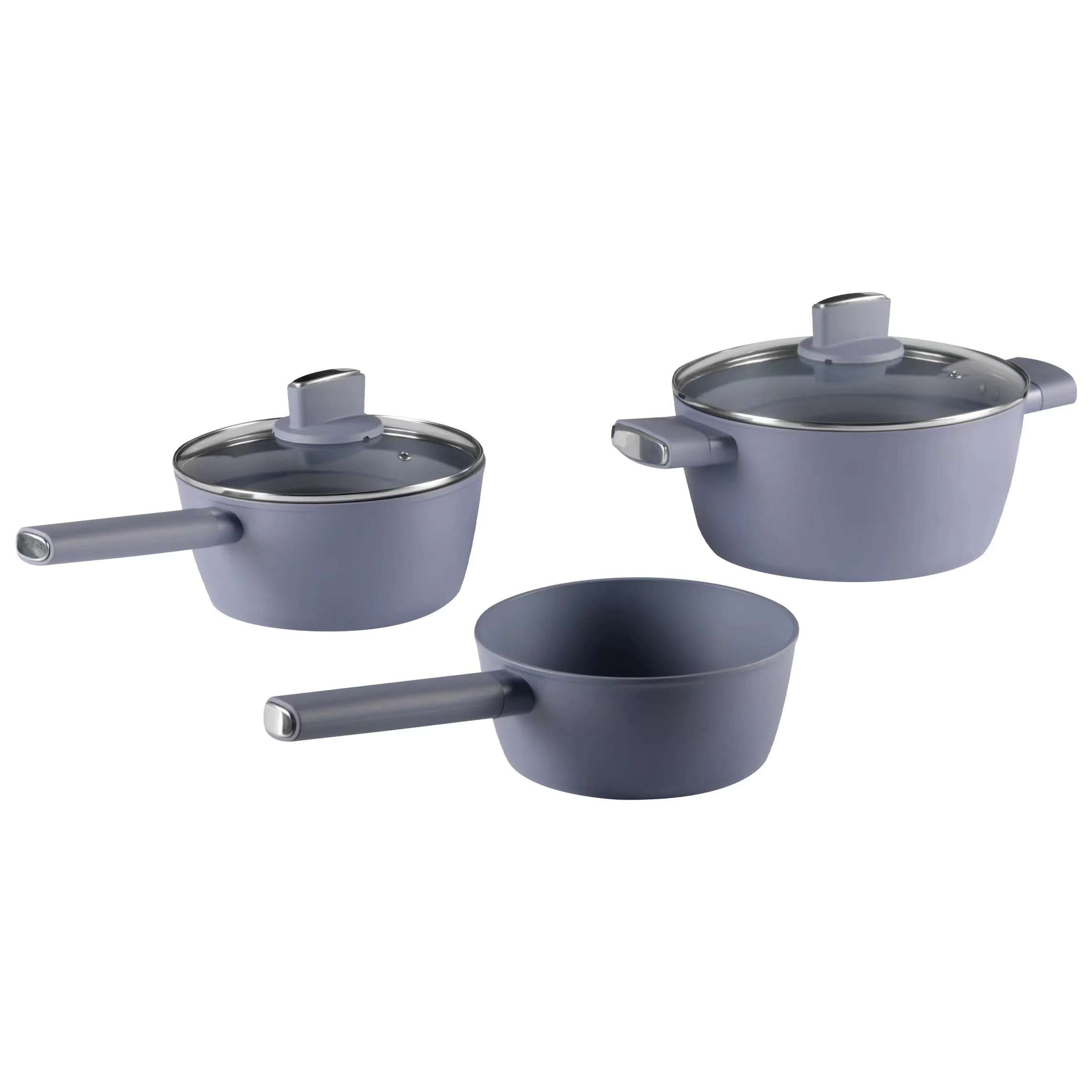 Mass customization aluminium cookware sets for kitchen induction bottom non stick thickness soup pot with soft handle