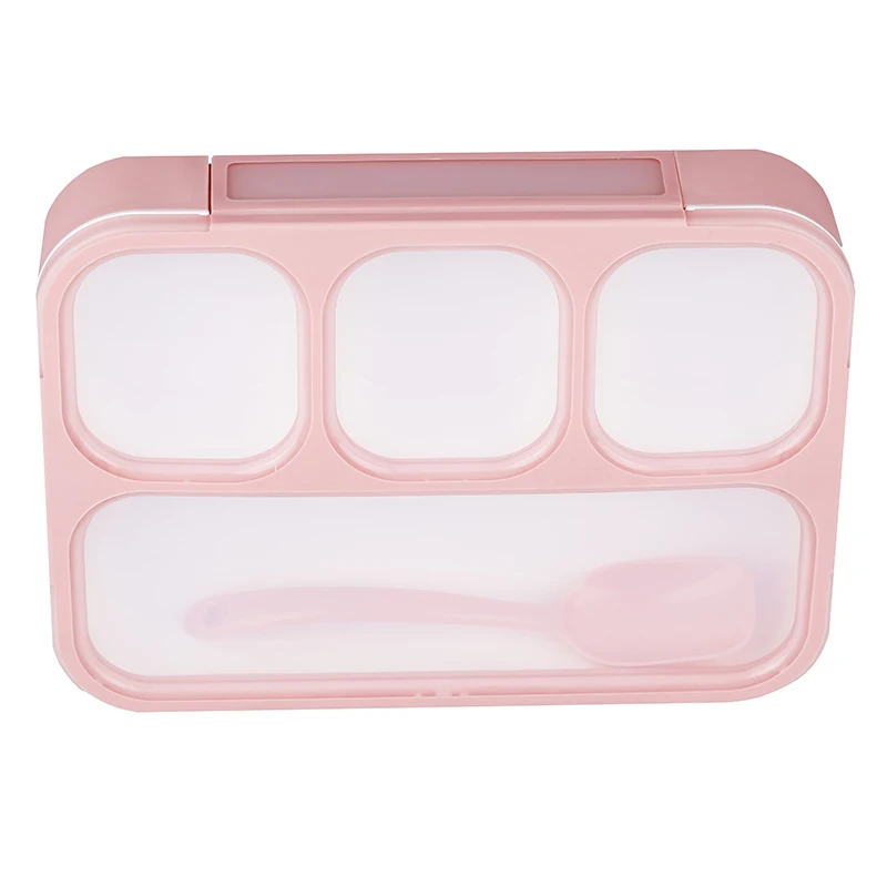 Cheap plastic lunch box food grade PP material rectangle shape 3 or 4 compartment bento lunch box