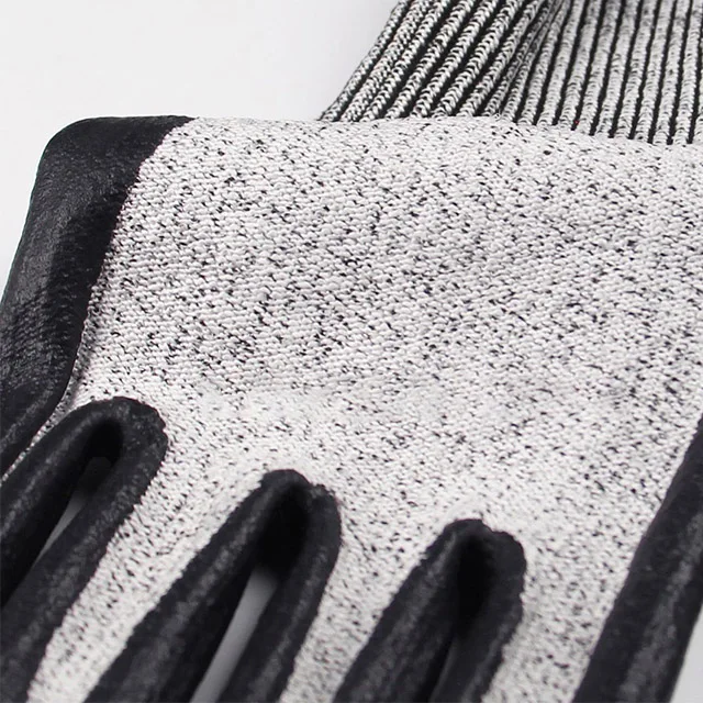 Защитные перчатки с защитой от порезов уровня 5, черные нитриловые перчатки для работы на нефтяных месторождениях