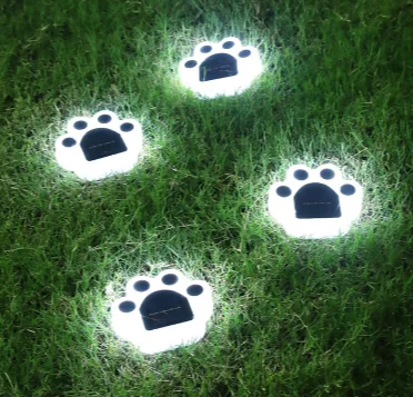 Outdoor Solar Powered Garden Cat Paw Lawn Lights Solar Cute Cat Paw Ground Lamps LED Cat Paw Scene Light Landscape Light