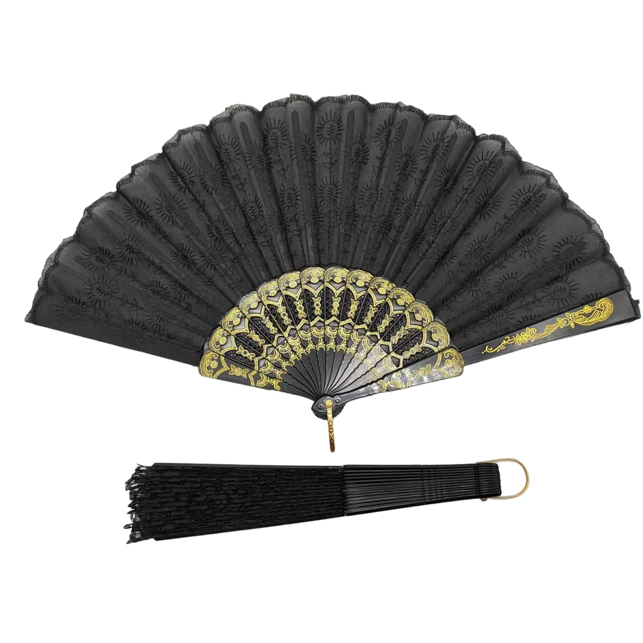Luxury Fashion Hand Fans Wedding Lace Plastic Ribs Plastic Hand Fans For Sale
