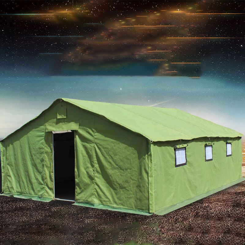 Outdoor Camouflage Waterproof Oxford Fabric Disaster Relief Emergency Shelter Large Green Tent