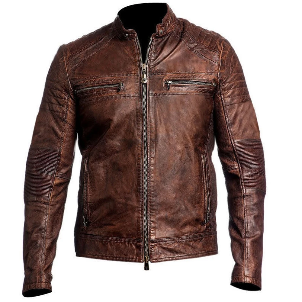 
New Winter Fashion Custom Real Nappa Leather Jacket For Men 