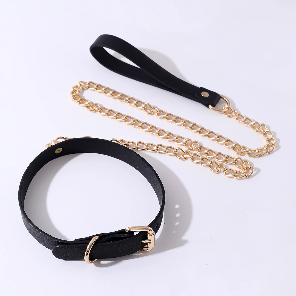 Texture SM Props Female Slave Training Leather Traction Collar Couple Flirting Role-playing Adult Sex Toys
