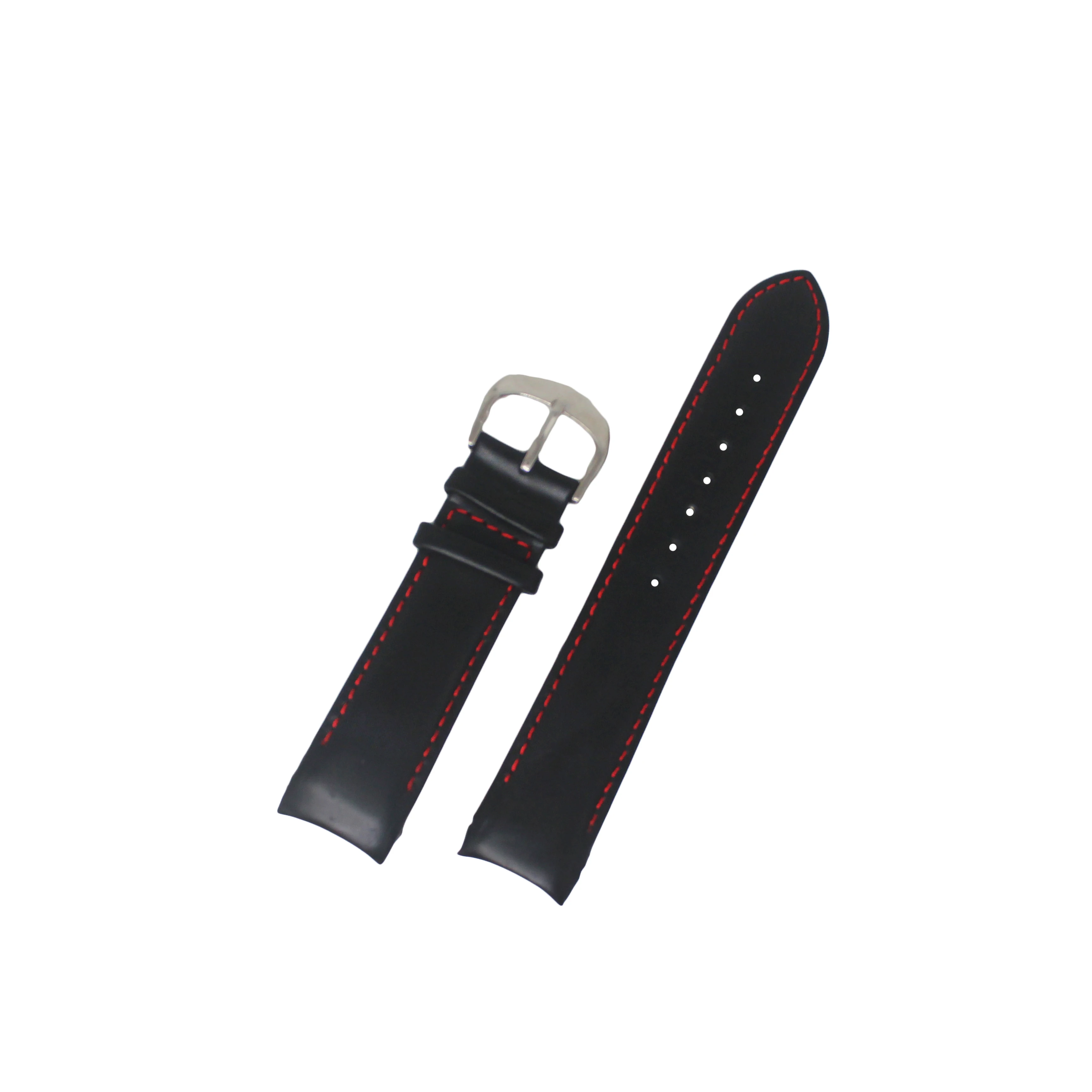 Luxurious custom made classic brand  watch band head Slub genuine leather watch strap