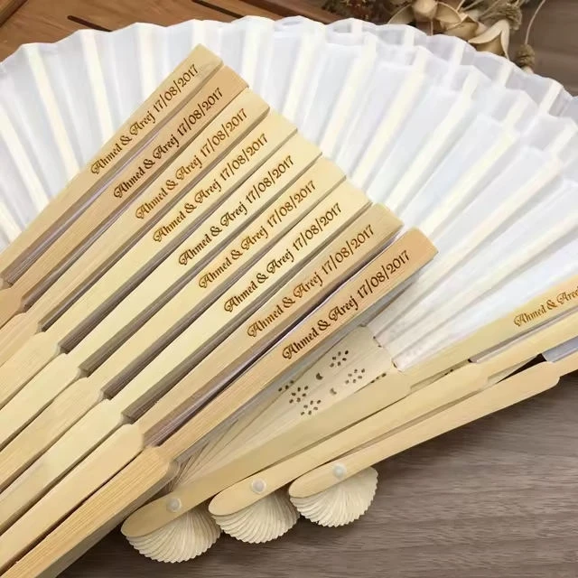 Wedding Souvenirs Silk Fan Bridal White Fan Custom Wedding Fan