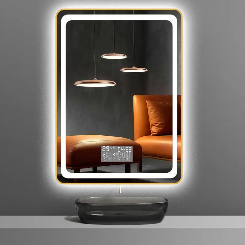 Modern style square Intelligent bathroom mirror LED backlight demist smart mirror wall mirror