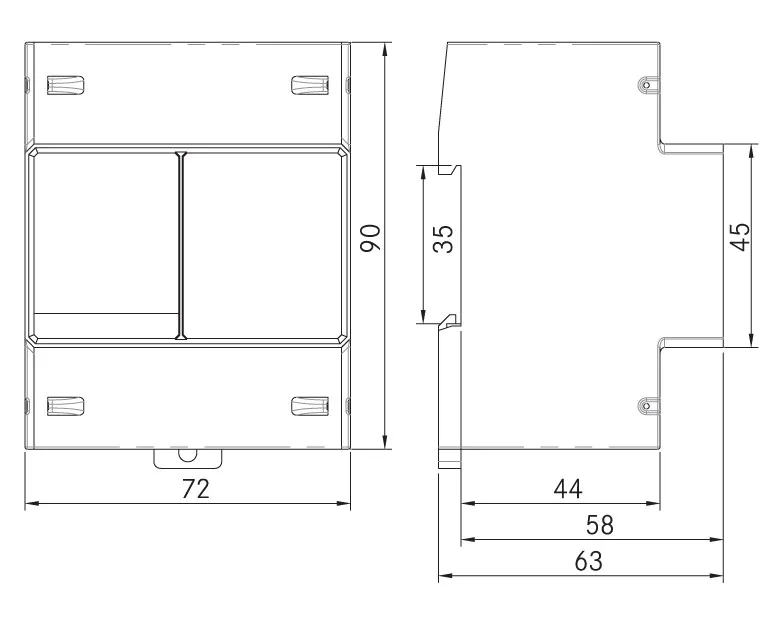 Din rail 3 фазы 100A Многофункциональный возобновляемые источники автомобиля настенный ev зарядки дома счетчик