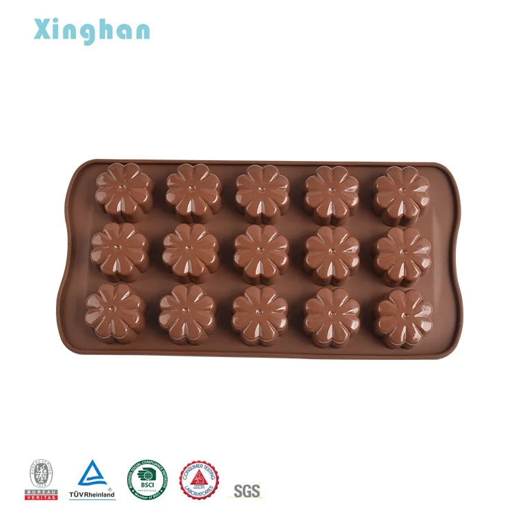 New Design Manual Filling Flower Shape Chocolate Mold Silicone Baking Mold, Chocolate Molds&Candy