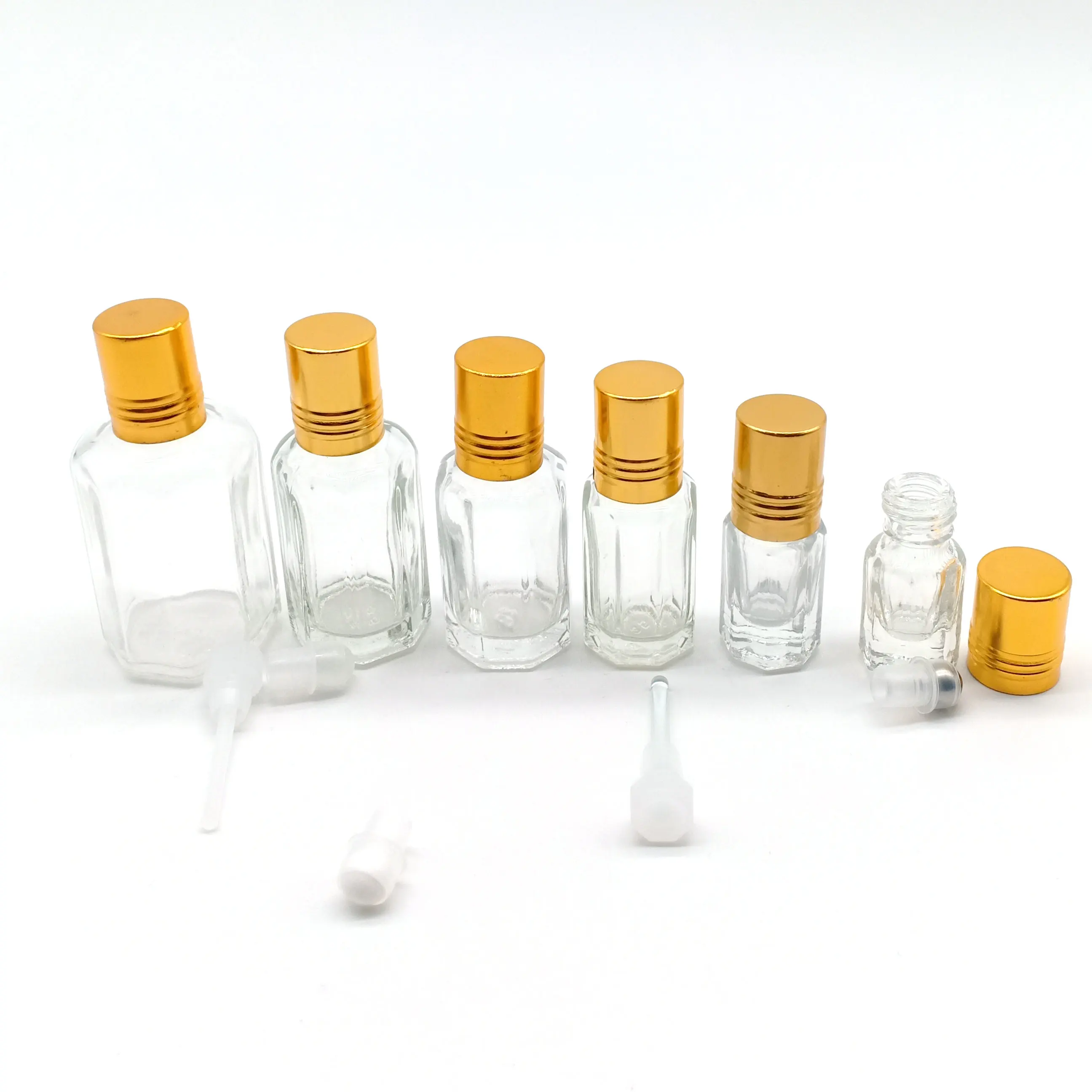 Заводская распродажа стеклянный флакон для парфюма 2 мл 3 6 12 20 60 рулон флакона attar с алюминиевой золотой крышкой