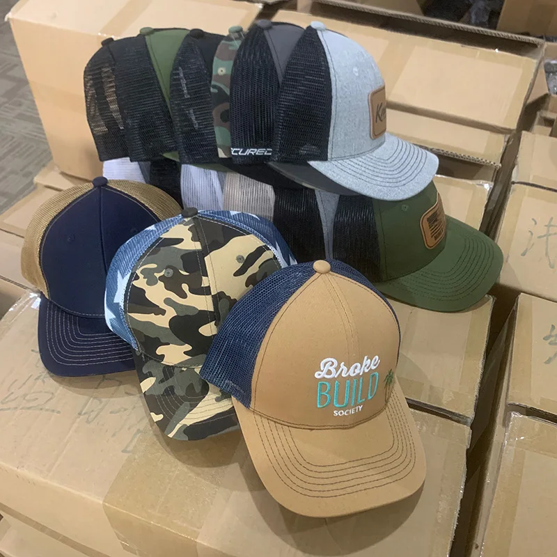 Дизайнерские однотонные бейсболки Gorras с вышивкой из 6 панелей сетчатые пустые 112 Шляпы Richardson логотипом