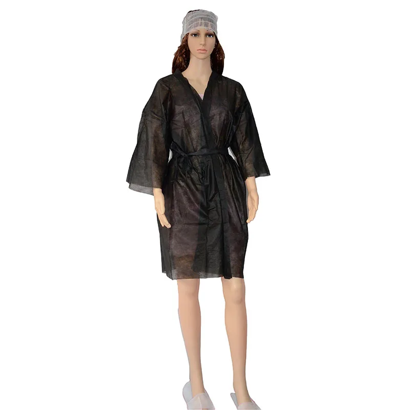 cheap single use non-woven sauna suit non woven disposable kimono for spa
