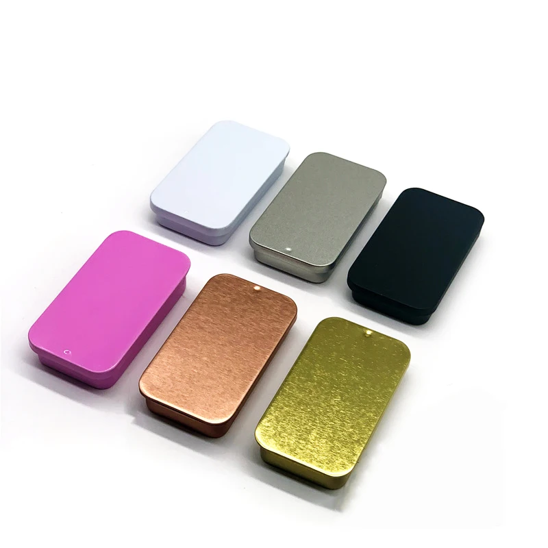 Low price sliding cosmetic tin boxes, cosmetic tin containers can store waxes, creams, soaps, powders, solid oils, etc