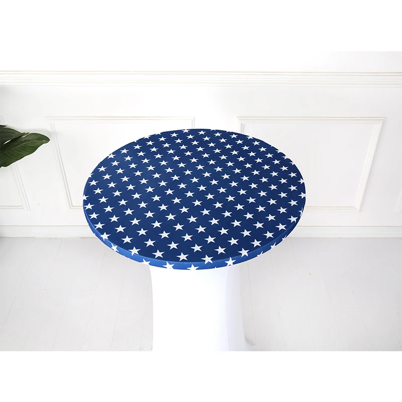 Customized Printed USA Flag AmericanTable Topper Cocktail Table Top Tablecloth Highboy Bar Cover for Banquet Party Decor
