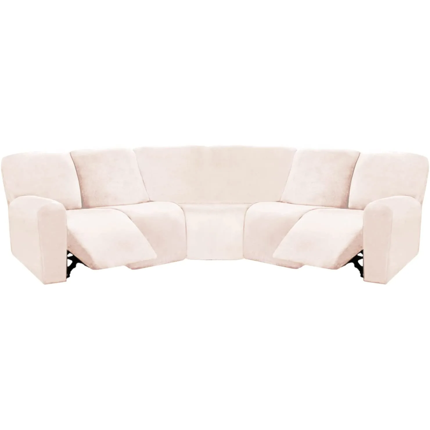 Free Sample Plain Dyed Pure Color 5 Seater 7 Seats L Shape Sofa Cover Set Elastic Stretch Fabric 3 Seater Sofa Cover