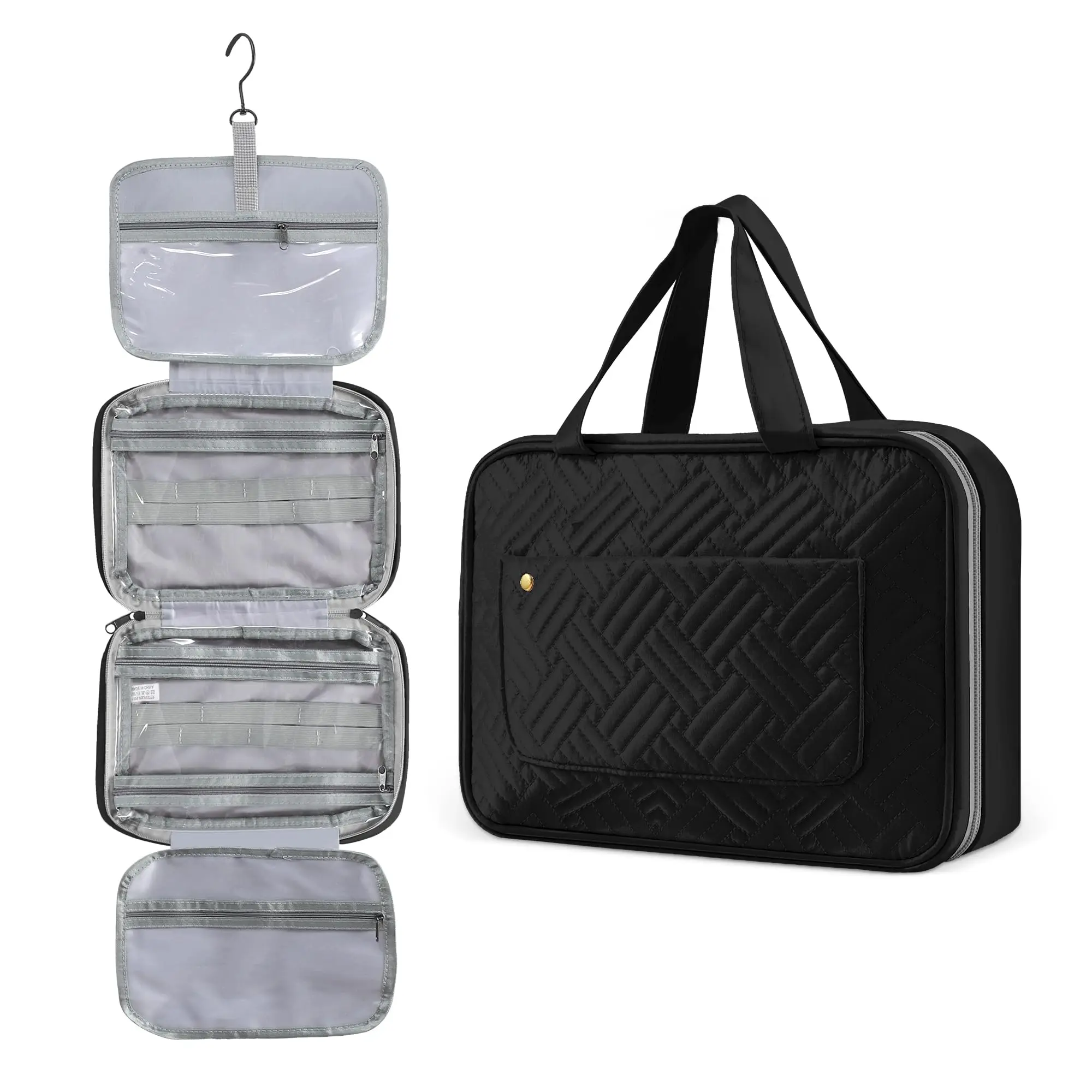 Large Capacity Luxury Hanging Transparent Toiletry Bag Professional Pvc Clear Makeup Bag Travel Custom Cosmetic Bags & Cases