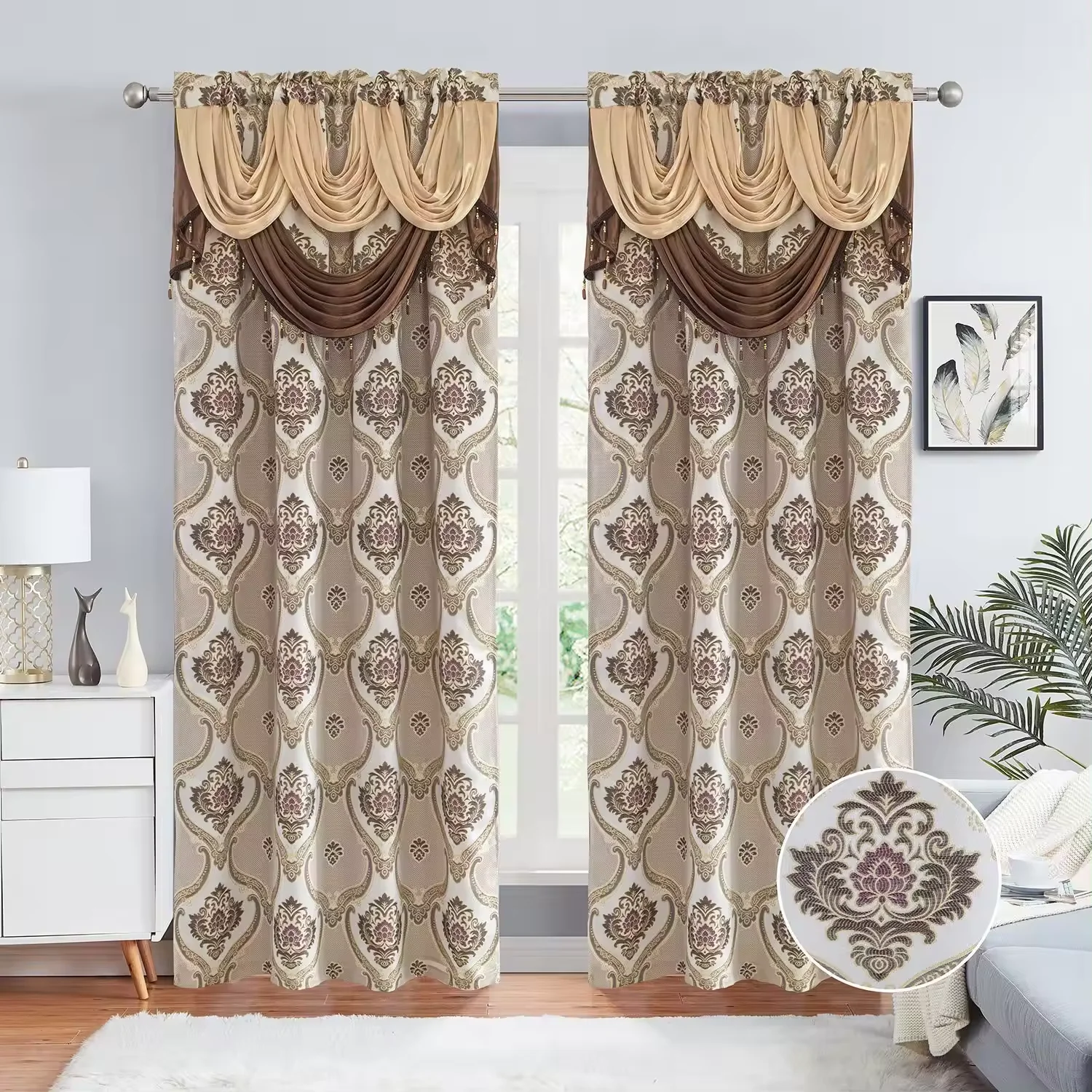 Light Luxury French Silver Luxury Curtain Model Room Curtain