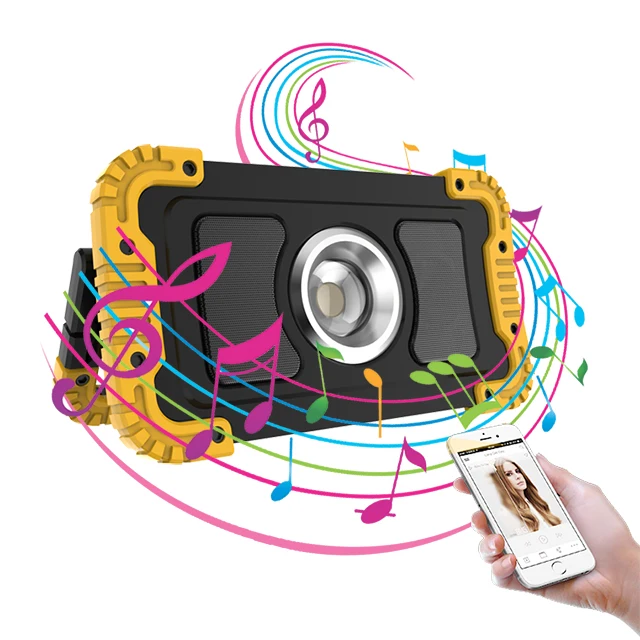 
8000 mAh 1400 lm Power Bank USB Chargeable Wireless Speaker Portable LED Work Light Factory Direct Sale 