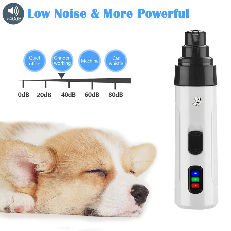 High Quality Pet Nail Grinder Rechargeable Electric Dog Nail Trimmer Grinder Low Noise Pet Nail Trimmer Grinder