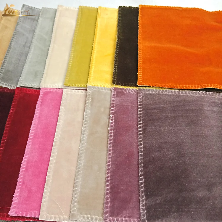 Hot Sale Super Soft Shiny Colorful Upholstery Plain Cut Sofa Velvet Fabric