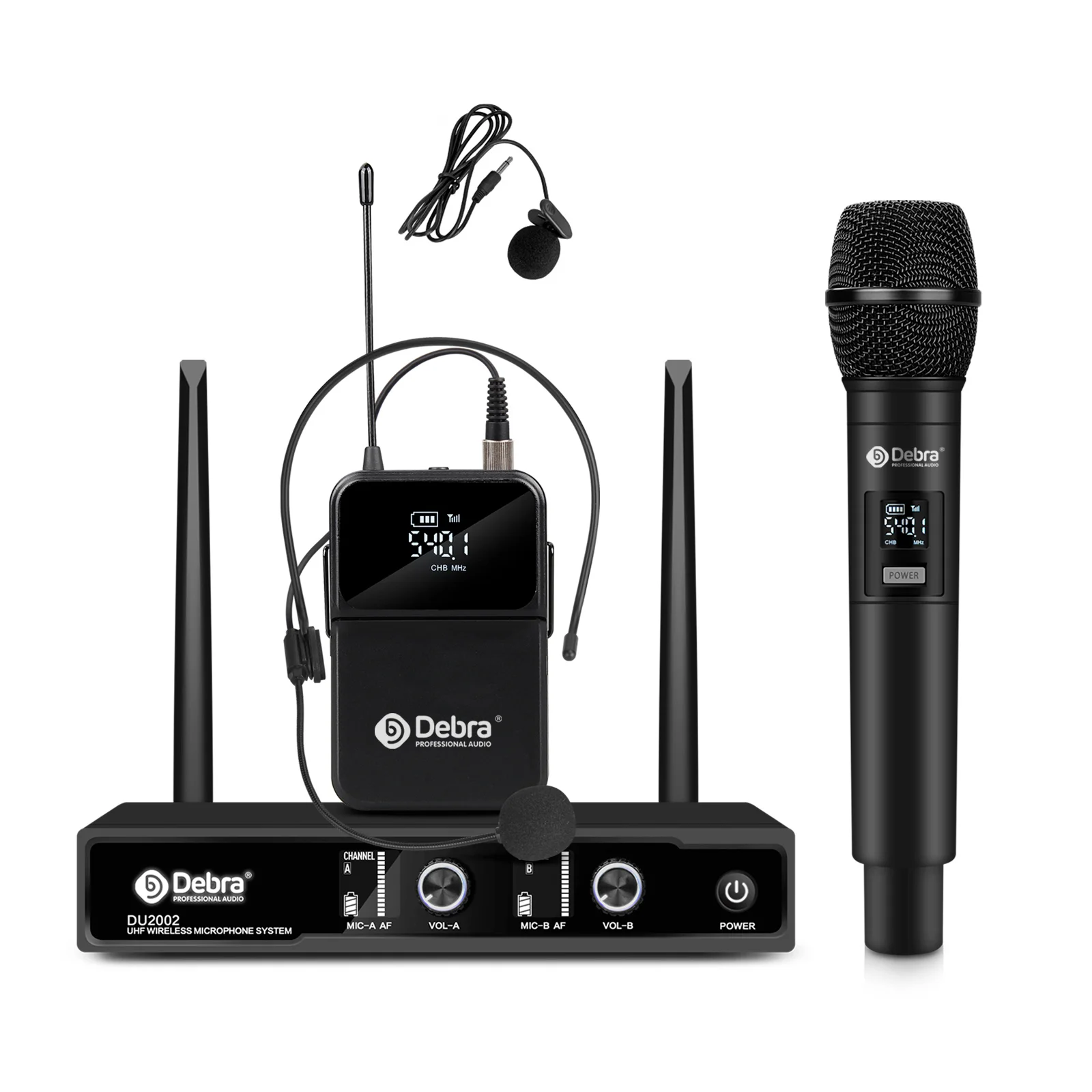Debra Audio DU2002 UHF Wireless Microphone Lavalier/Headset/handheld Microphone clip mic