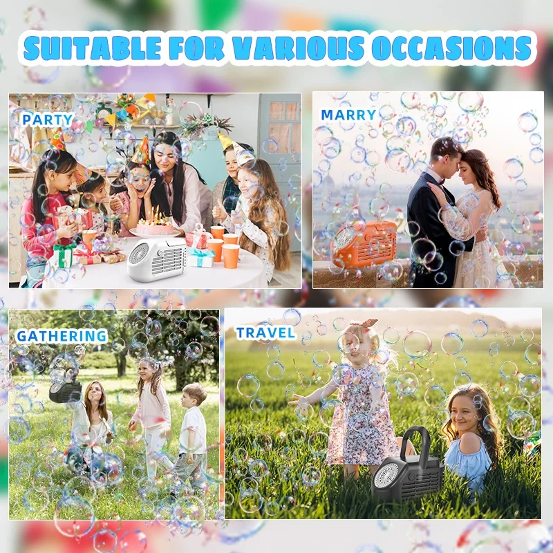 New 40 Hole Mini Automatic Bubble Blower Machine Indoor Birthday Party Wedding Lawn Electronics Bubble Maker