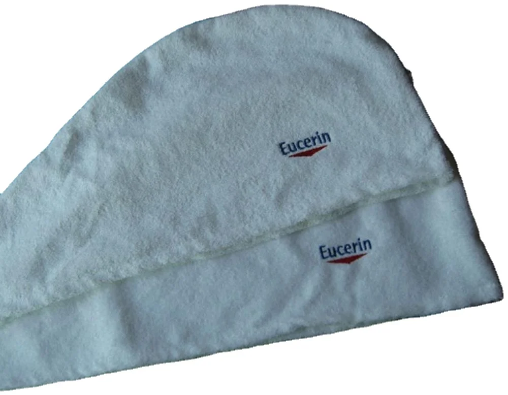 Quick Dry 100% Cotton Eucerin Custom Logo Hair Turban Towel