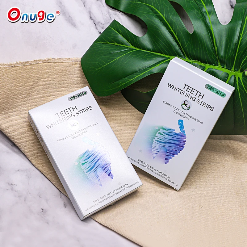 Onugesmile New Design Effective Coconut Oil Teeth Whitening Dry Strips 14 Treatments With Ce Approved