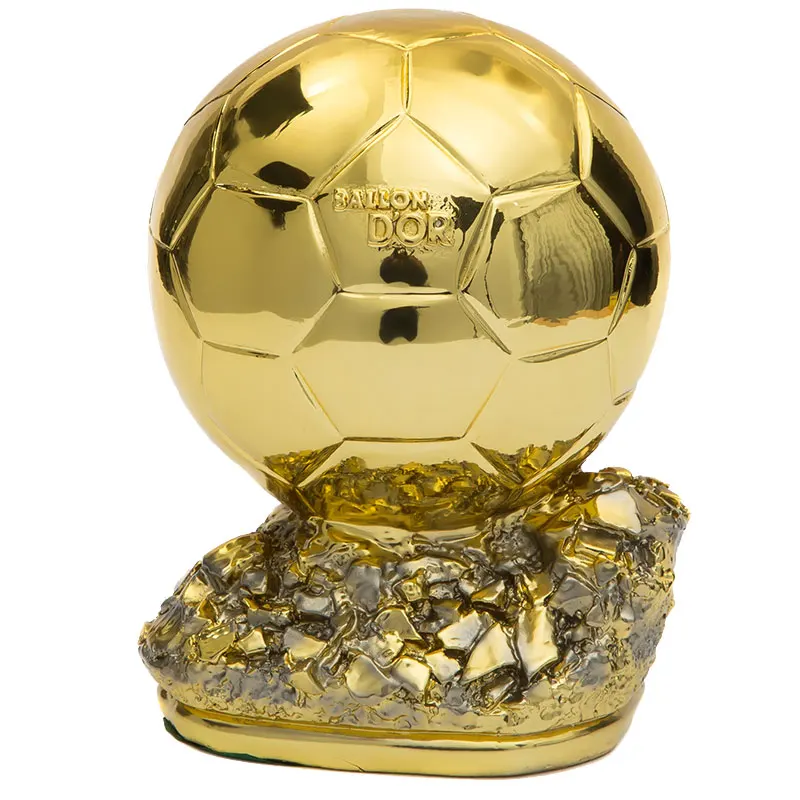 Electroplated gold plated soccer award statue football trophy