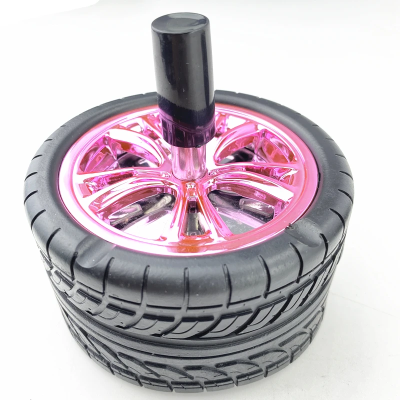 ATY101 Portable plastic ashtray wheel with handle plastic two-layer Ashtray