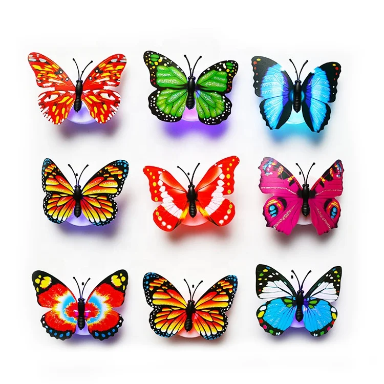 Mini LED 3D butterfly night light, can paste LED decorative wall light