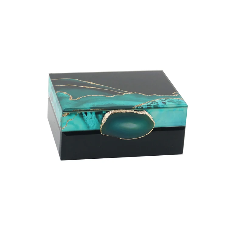 
Custom European Styles Large Capacity Packing Box Jewelry Decorative Square Glass Jewelry Boxes For Ring/Earring/Necklace 