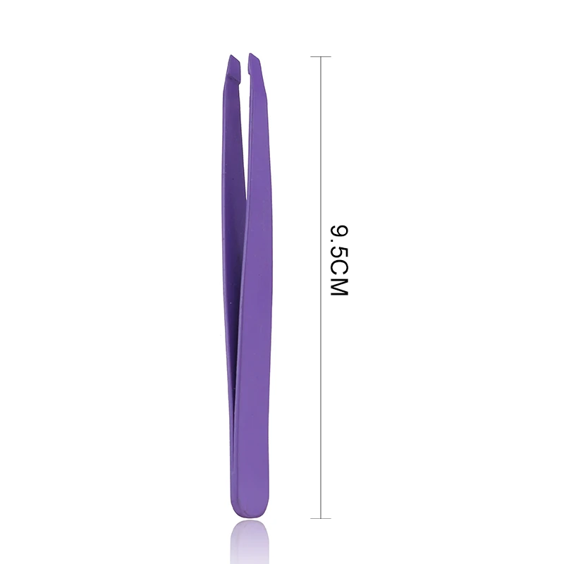 Wholesale Customized Slant Design Anti-static Hair Removal Lash Eyebrow Tweezers Beauty stainless Steel Eyebrow Trimmer Clip