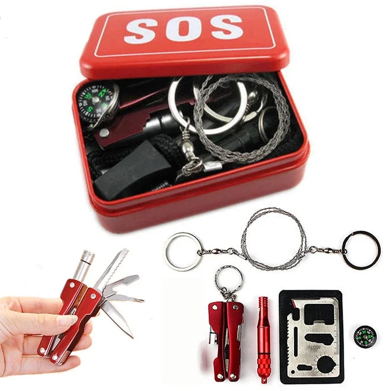 Multifunctional Wild First Aid Survival Tool Kit for Camping Hiking