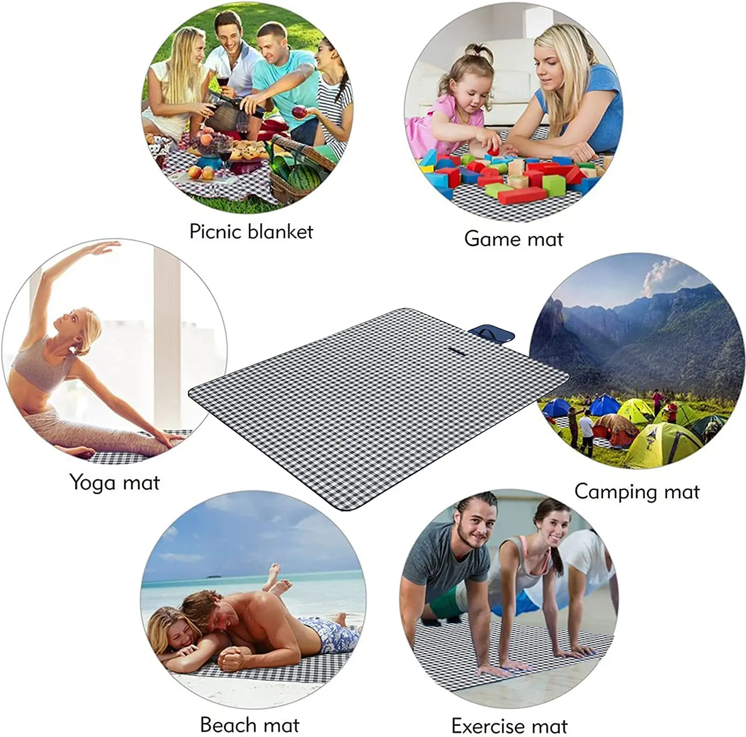 WOQI High Quality Waterproof Outdoor Camping Hiking Picnic Tote Mats