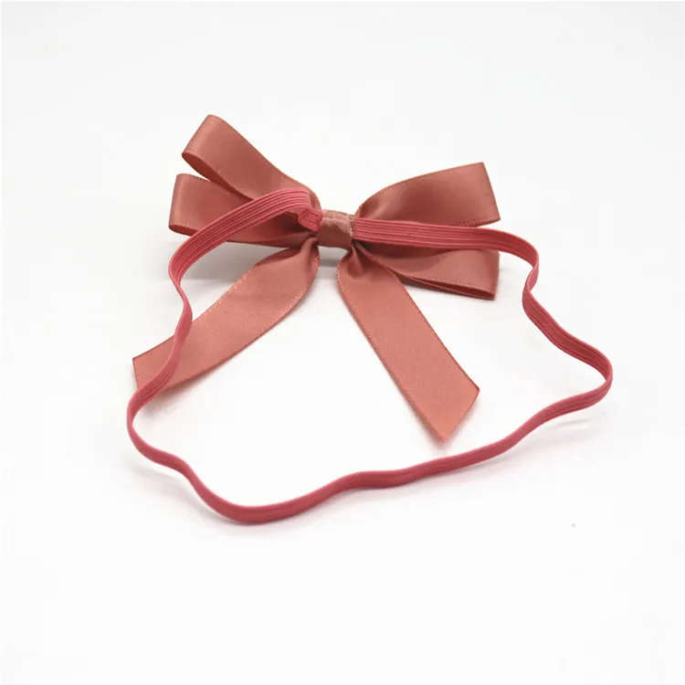 Customized Bottles Gift Decoration Custom Handmade Satin Ribbon Bow with Elastic Band Loop For Neck Bottle Wrapping