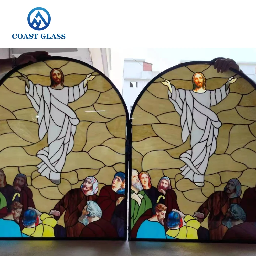 Stained Decorative Glass Customized Decoration Colorful Decorative Panel Glass for Building Roof Church