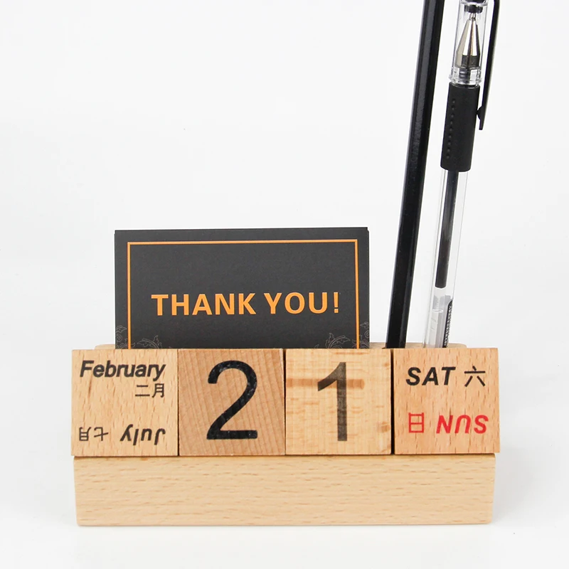 Wholesale Customised Decoration 2021 Advent Wood Desk Calendar