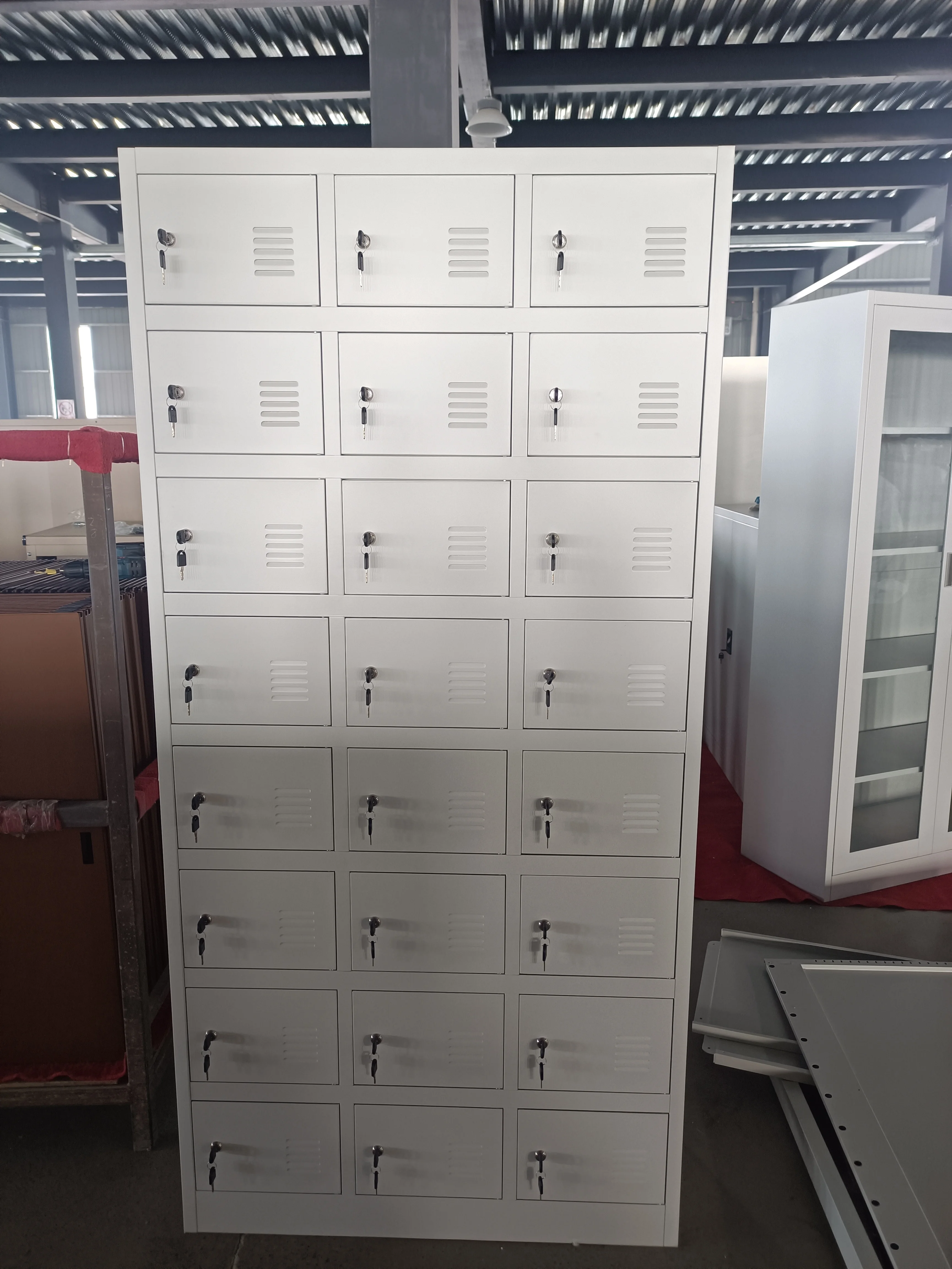 manufacturer wholesale price steel locker cabinet metal school storage 6 9 12 15 18 door gym locker white industrial lockers