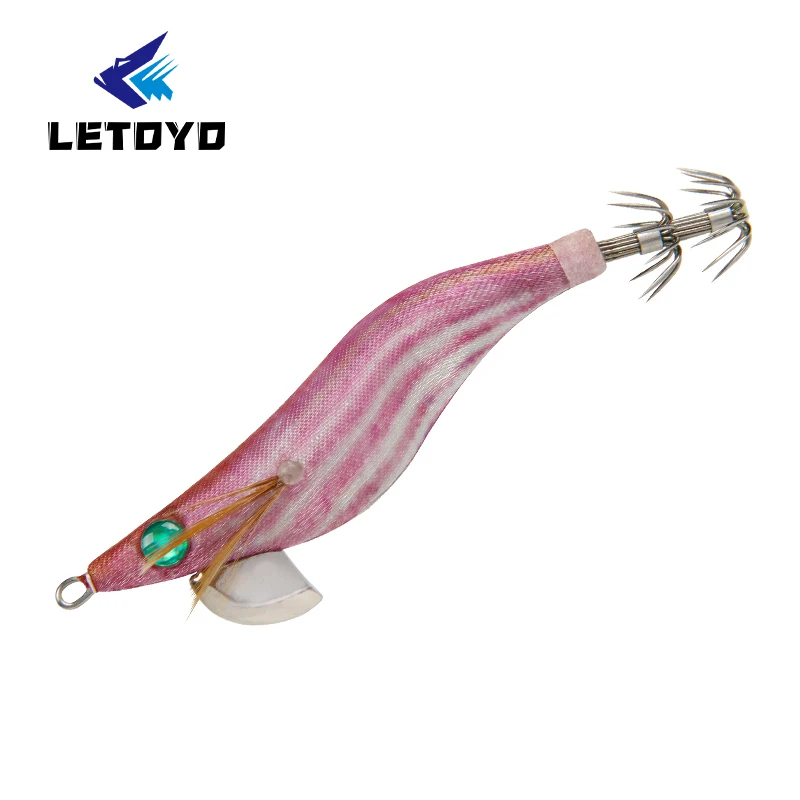 LETOYO Squid Jigs 2.5# 3.0# 3.5# Squid Lure Artificial Shrimps With Squid Hook Jigging Baits For Sea Fishing Octopus Lures Egi